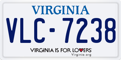 VA license plate VLC7238