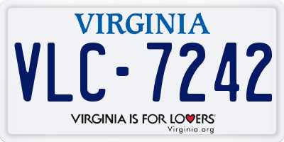 VA license plate VLC7242