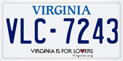 VA license plate VLC7243