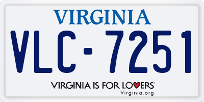 VA license plate VLC7251