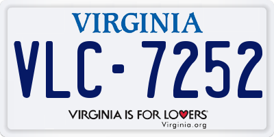 VA license plate VLC7252