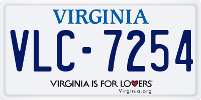 VA license plate VLC7254