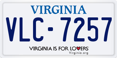 VA license plate VLC7257