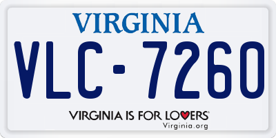 VA license plate VLC7260