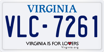 VA license plate VLC7261