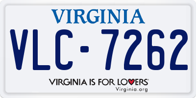 VA license plate VLC7262