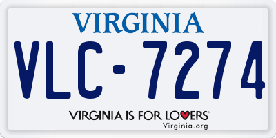 VA license plate VLC7274