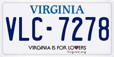 VA license plate VLC7278