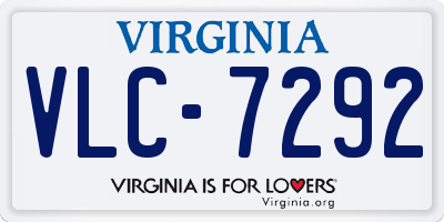 VA license plate VLC7292