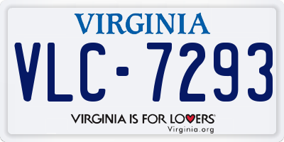 VA license plate VLC7293