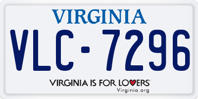 VA license plate VLC7296