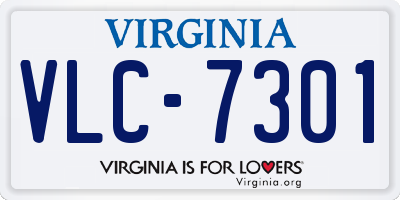 VA license plate VLC7301