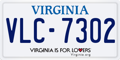 VA license plate VLC7302
