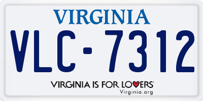VA license plate VLC7312