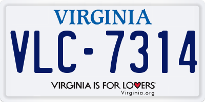 VA license plate VLC7314