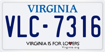 VA license plate VLC7316