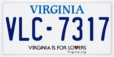VA license plate VLC7317