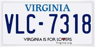 VA license plate VLC7318