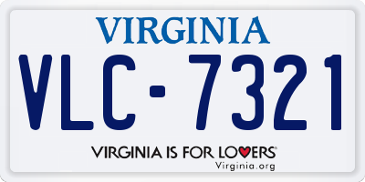 VA license plate VLC7321