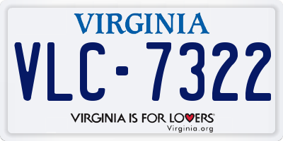 VA license plate VLC7322
