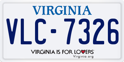 VA license plate VLC7326