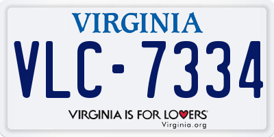 VA license plate VLC7334