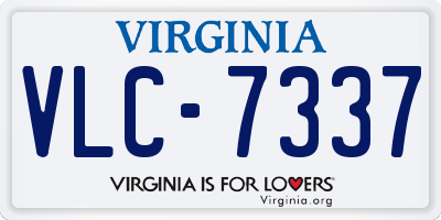 VA license plate VLC7337