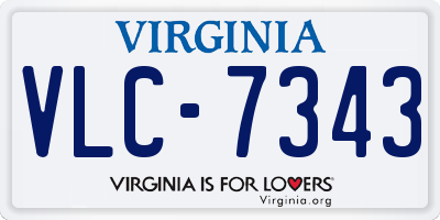 VA license plate VLC7343