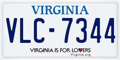 VA license plate VLC7344