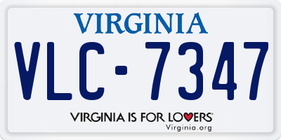 VA license plate VLC7347