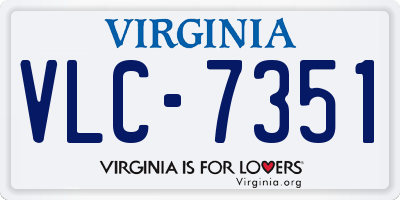 VA license plate VLC7351
