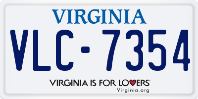 VA license plate VLC7354