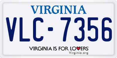 VA license plate VLC7356