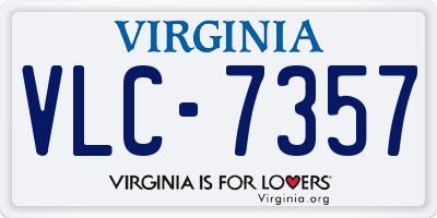 VA license plate VLC7357