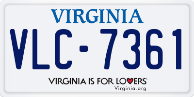 VA license plate VLC7361