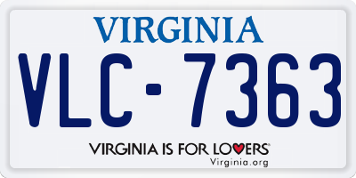 VA license plate VLC7363