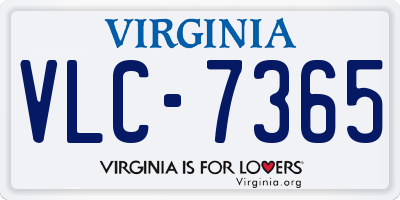 VA license plate VLC7365