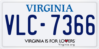 VA license plate VLC7366