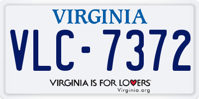 VA license plate VLC7372