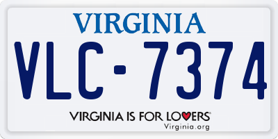 VA license plate VLC7374
