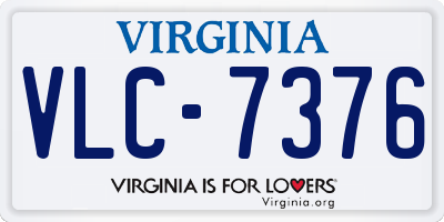 VA license plate VLC7376