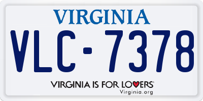 VA license plate VLC7378