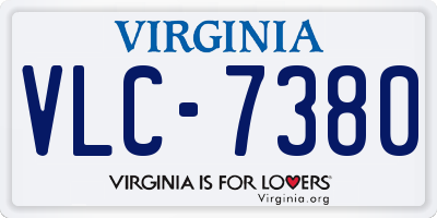 VA license plate VLC7380