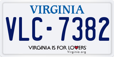 VA license plate VLC7382
