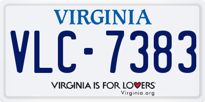 VA license plate VLC7383