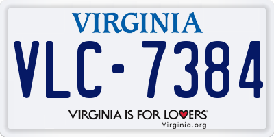 VA license plate VLC7384