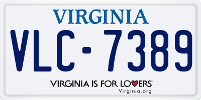 VA license plate VLC7389