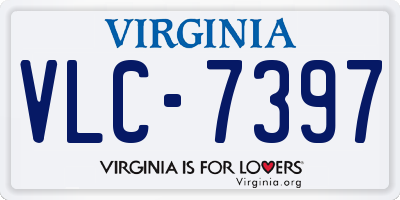 VA license plate VLC7397