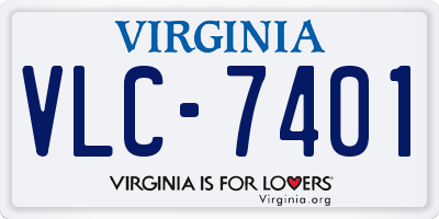 VA license plate VLC7401