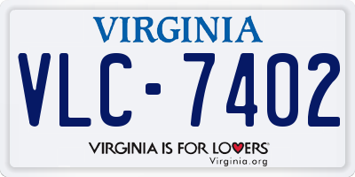 VA license plate VLC7402